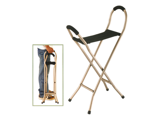 תמונה של מקל כסא 4 רגליים עם מושב לכבדי משקל