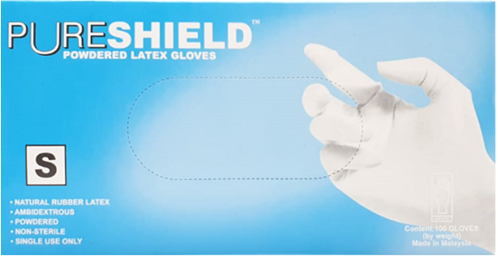 תמונה של כפפות לטקס איכותיות PURESHIELD