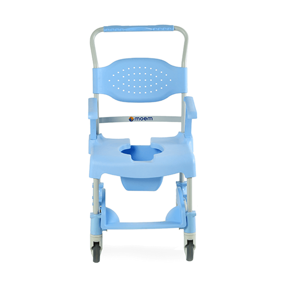 תמונה של כסא רחצה ושירותים עם גלגלים תוצרת אירופה MOEM