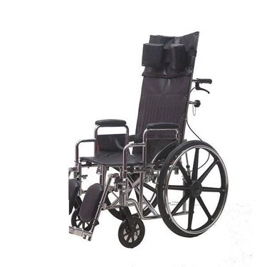 תמונה של כסא גלגלים ריקליין עם הטיית גב ותמיכה לראש קל משקל