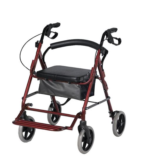 תמונה של רולטור 4 גלגלים מושב רחב עם רגלית