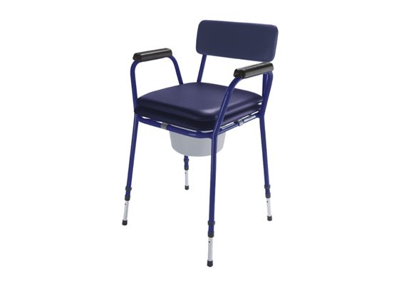 תמונה של כסא שירותים טלסקופי מרופד כחול